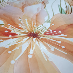 8D Wallpaper Peach Flowers and Butterfly