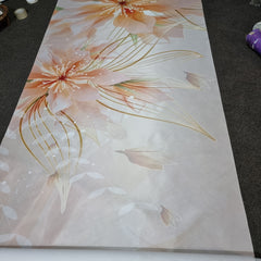 8D Wallpaper Peach Flowers and Butterfly