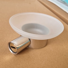 Glass Soap Dish Holder Stainless Steel