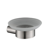 Glass Soap Dish Holder Stainless Steel