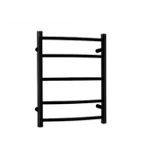 Matte Black Heated Towel Rail 5 Bar