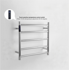 Matte Black Heated Towel Rail 5 Bar