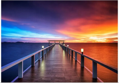 8D Sunset Beach Feature Mural Wallpaper