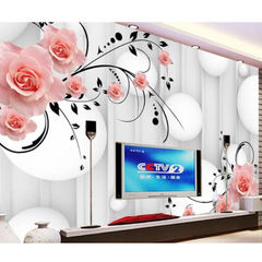 8D Wallpaper Light Pink Roses