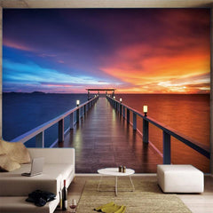 8D Sunset Beach Feature Mural Wallpaper