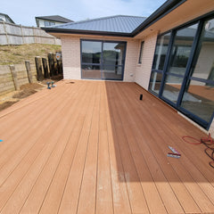 Teak WPC Hollow Composite Decking