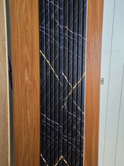 WPC Slat Wall Panel Black and Gold